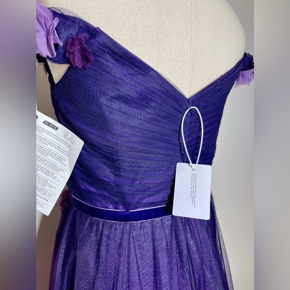 Marchesa Notte | Off The Shoulder High-Lo | Ombre Tulle Gown | Women’s 12 - Picture 9 of 10